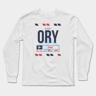 Paris (ORY) Airport Code Baggage Tag Long Sleeve T-Shirt